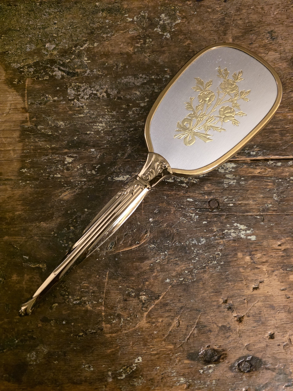 Elegant Gold and Silver Floral Brush- Home Accents